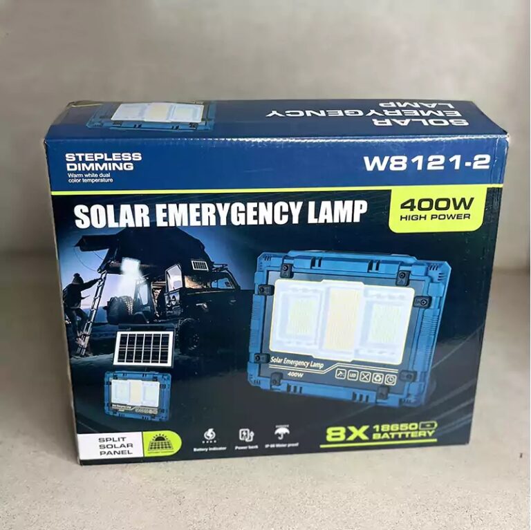پروژکتور و پاوربانک شارژی و خورشیدی 400 وات W8121-2 