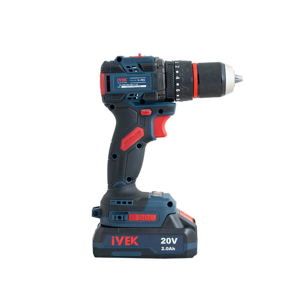 دریل شارژی چکشی براشلس 20ولت k-7812 ایوک K-7812 (AR) - Image 3