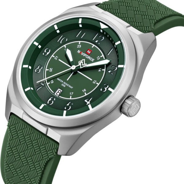 ساعت مچی مردانه نیوی فورس Naviforce  NF9281  بند سیلیکونی سبز (x)