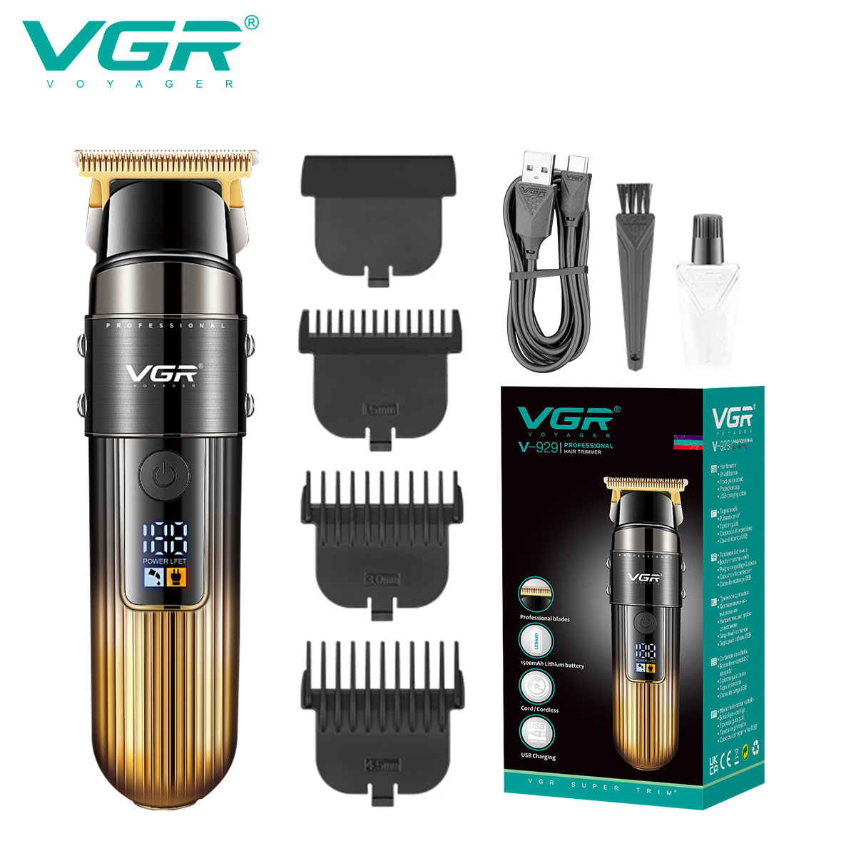 ماشین اصلاح خط زن حرفه ای وی جی آر VGR V-929 (x) - تصویر 2