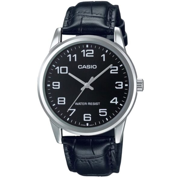ساعت مچی مردانه کاسیو CASIO MTP-V001L-1B با بند چرمی و صفحه مشکی