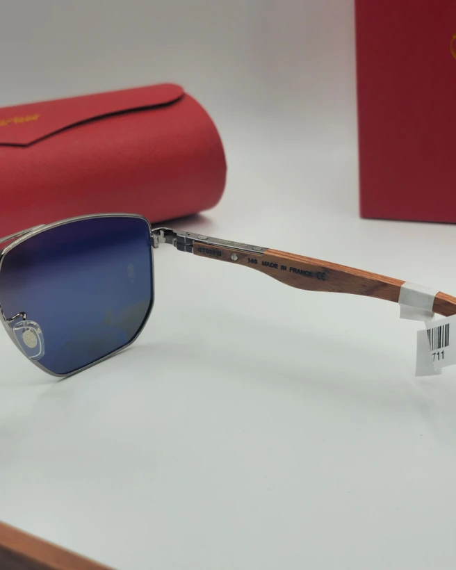 عینک آفتابی کارتیر دسته چوب Cartier Sunglasses CT0281s