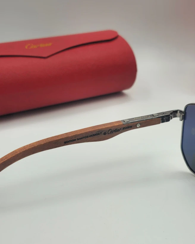 عینک آفتابی کارتیر دسته چوب Cartier Sunglasses CT0281s