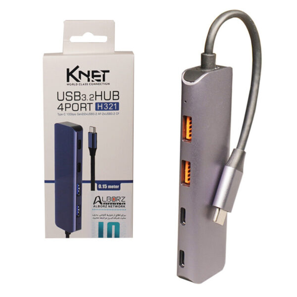 هاب 4 پورت Type-C کی نت K-HC321
