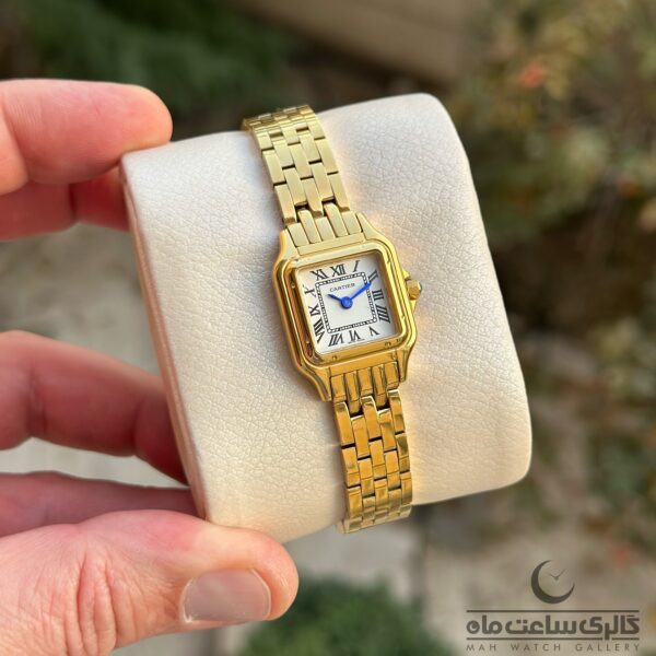 ساعت زنانه کارتیه پنتر استیل بند طلایی ص نقره ای 23میلیمتر (CARTIER)