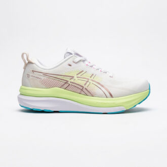 کفش کتونی اسیکس ژل کایانو سفید لیمویی صورتی آبی ASICS GEL