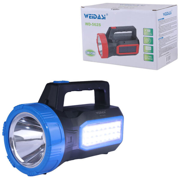 چراغ قوه شارژی 2 کاره خورشیدی ویداسی WEIDASI WD-562S