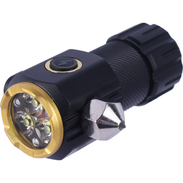 چراغ قوه شارژی LED مدل T350 با چکش اضطراری و آهنربا