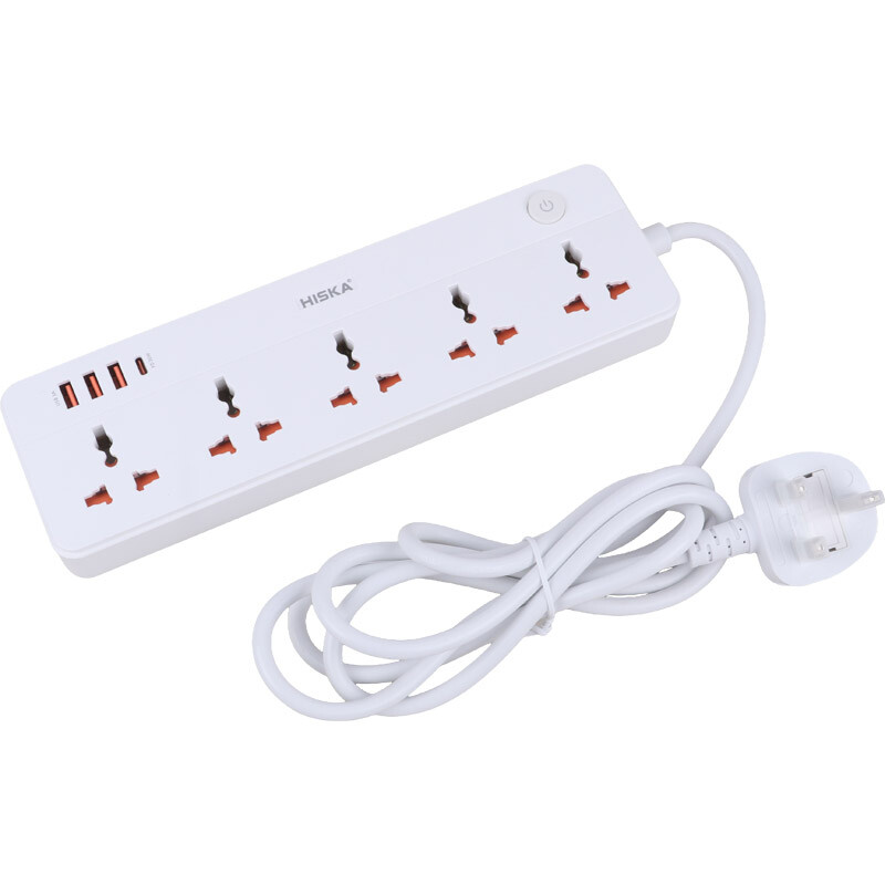 چند راهی 5 خانه هیسکا CH-5517UK کابل 2m شارژر USB و Type-C - تصویر 5