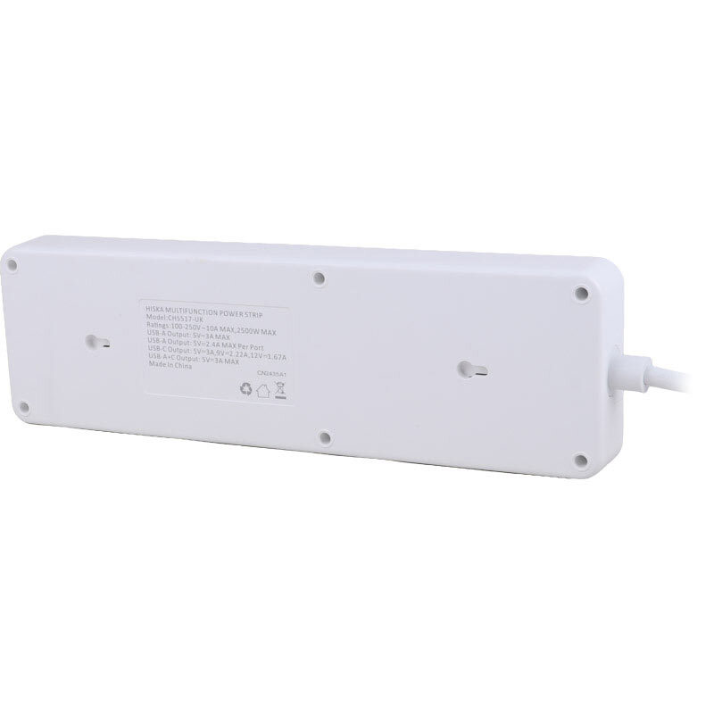 چند راهی 5 خانه هیسکا CH-5517UK کابل 2m شارژر USB و Type-C - تصویر 7