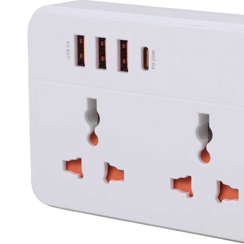 چند راهی 5 خانه هیسکا CH-5517UK کابل 2m شارژر USB و Type-C - تصویر 8