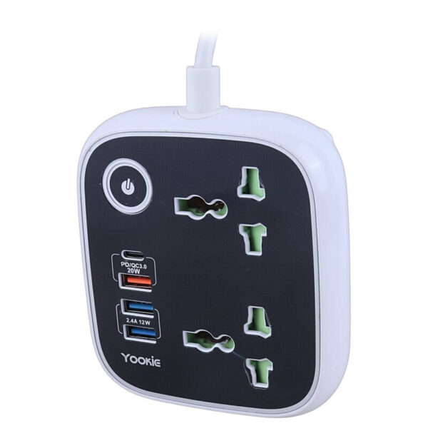 چند راهی 2 خانه یوکی EB03 با کابل 1.4m   شارژر USB و Type-C