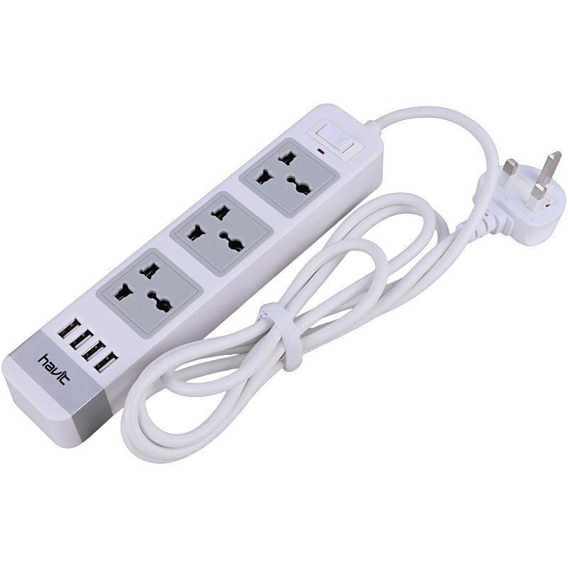 چند راهی 3 خانه ارت دار هویت HV-SP8803 با شارژر USB - تصویر 3