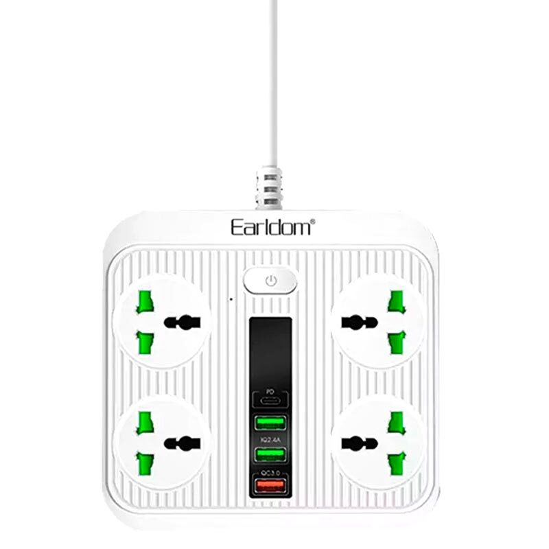 چند راهی 4 خانه ارلدام ES-SC05 با کابل 2 متری USB و Type-C