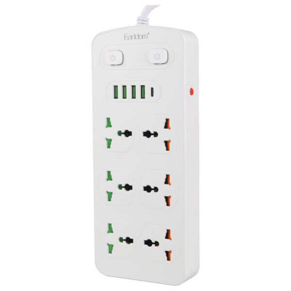 چندراهی 6 خانه ارت دار ارلدام ES-SC09 با کابل 2m