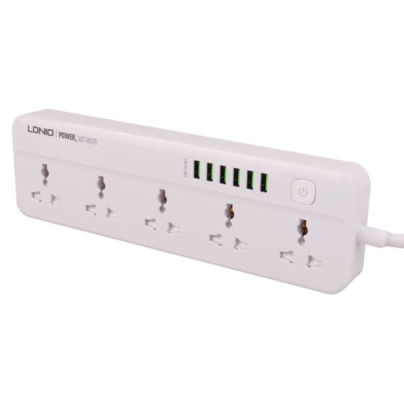 چند راهی 5 خانه ارت دار الدینیو SC5614 با کابل 2 متری شارژر USB - تصویر 4