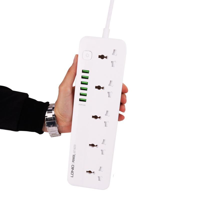چند راهی 5 خانه ارت دار الدینیو SC5614 با کابل 2 متری شارژر USB - تصویر 6