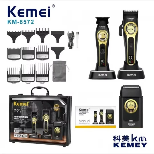 ست 3 عددی ماشین اصلاح، خط زن و شیور کیمی مدل KM-8572