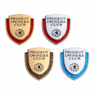 آرم فلزی کلاب پژو سواران PEUGEOT OWNERS CLUB در تنوع رنگی