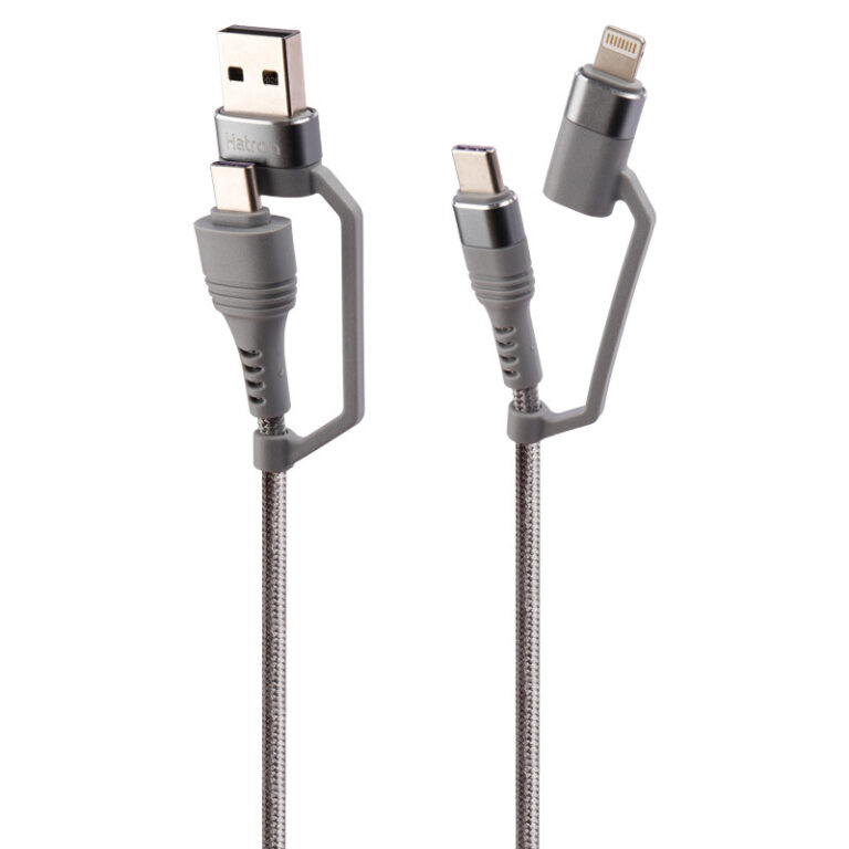 کابل شارژ چندکاره فست شارژ 5 آمپر هترون HC450P طول 1 متر