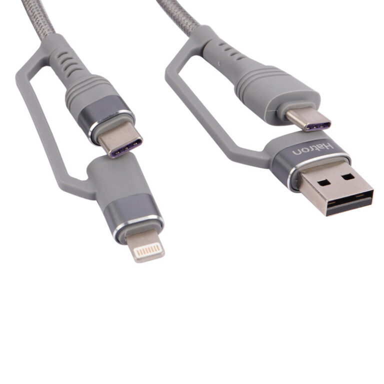 کابل شارژ چندکاره فست شارژ 5 آمپر هترون HC450P طول 1 متر