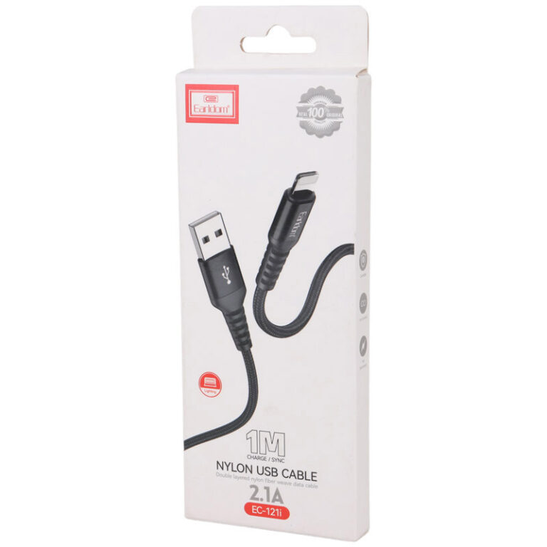 کابل لایتنینگ فست شارژ 2.1 آمپر ارلدام EC-121i طول 1 متر