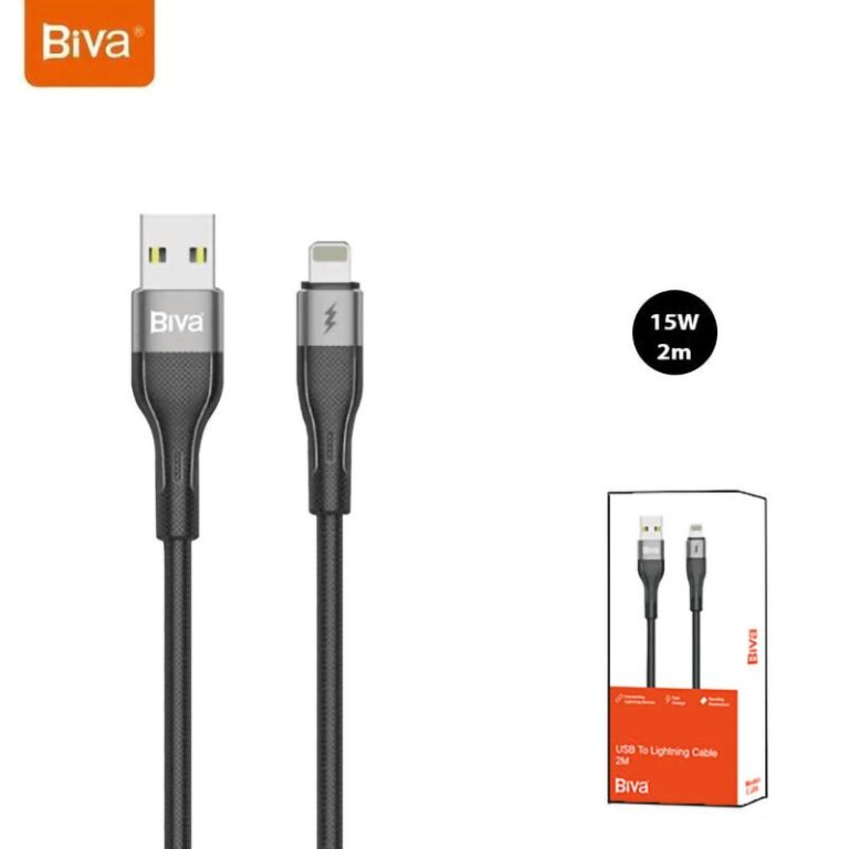 کابل لایتنینگ فست شارژ 3 آمپر بیوا C-20L طول 2 متر