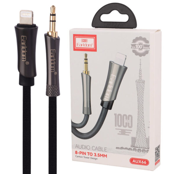 کابل تبدیل Lightning به AUX ارلدام ET-AUX66 طول 1 متر