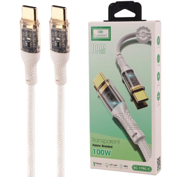 کابل دو سر تایپ سی فست شارژ 100 وات ارلدام EC-179C-C طول 1 متر