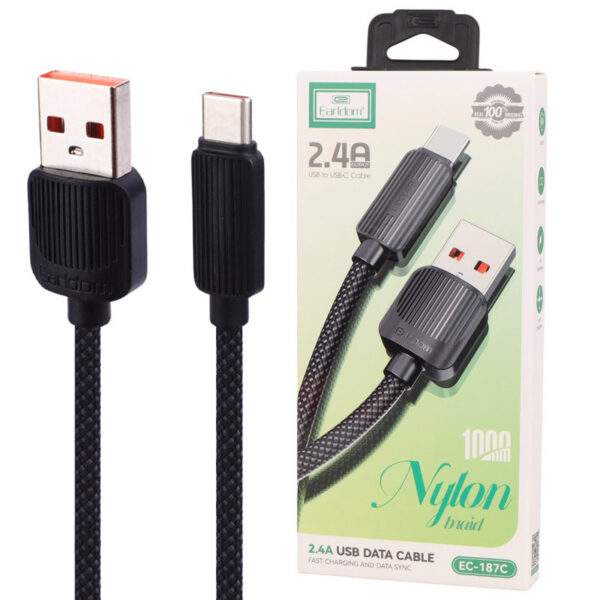 کابل تایپ سی فست شارژ 2.4 آمپر ارلدام EC-187C طول 1 متر