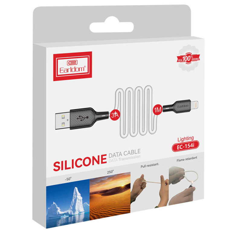 کابل لایتنینگ فست شارژ 3 آمپر ارلدام EC-154i طول 1 متر