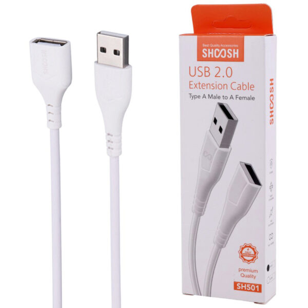 کابل کوتاه افزایش طول USB شوش SH501 طول 30 سانتی متر