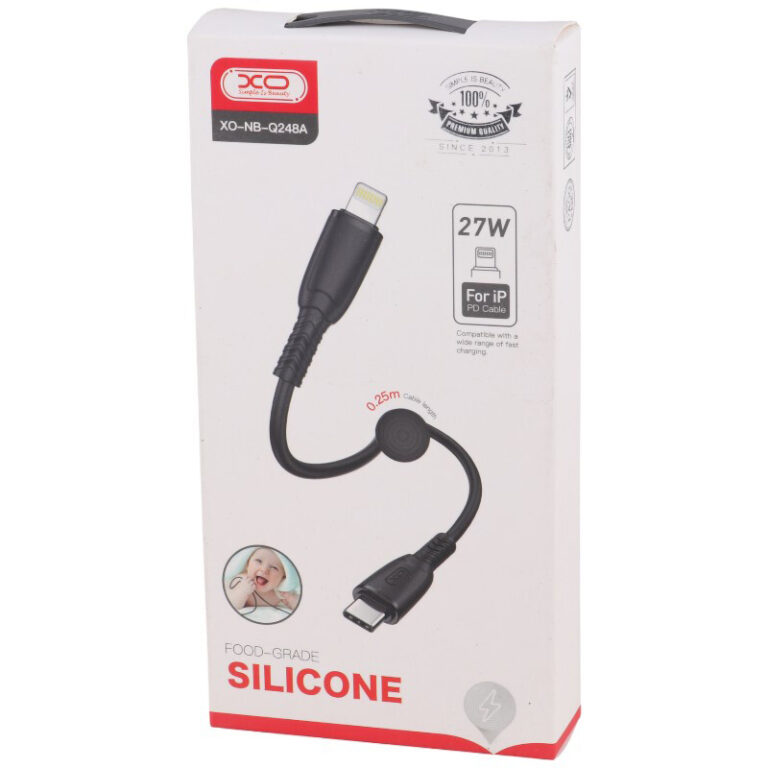 کابل کوتاه تایپ سی به لایتنینگ فست شارژ 27 وات ایکس او XO-NB-Q248A طول 25 سانتی متر
