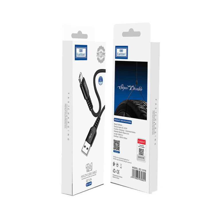 کابل میکرو یو اس بی 2.1 آمپر ارلدام EC-121M طول 1 متر