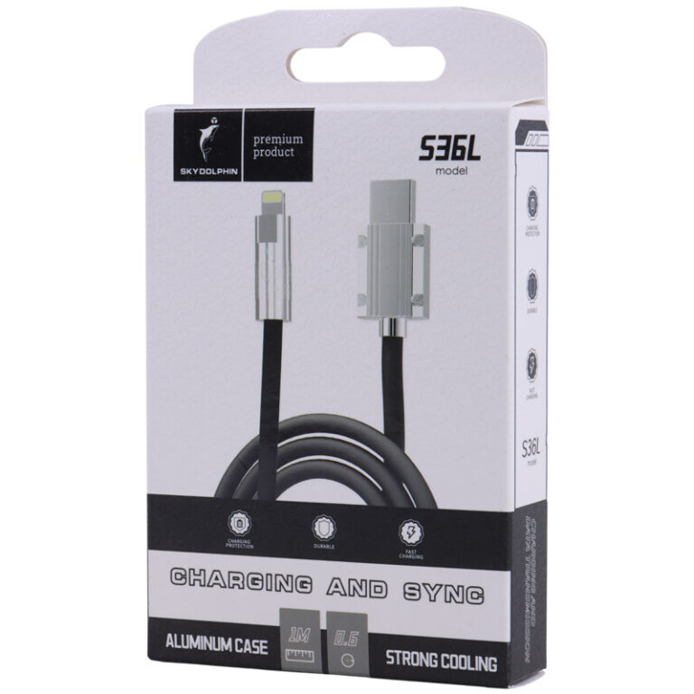 کابل لایتنینگ فست شارژ 2.4 آمپر اسکای دلفین S36L طول 1 متر