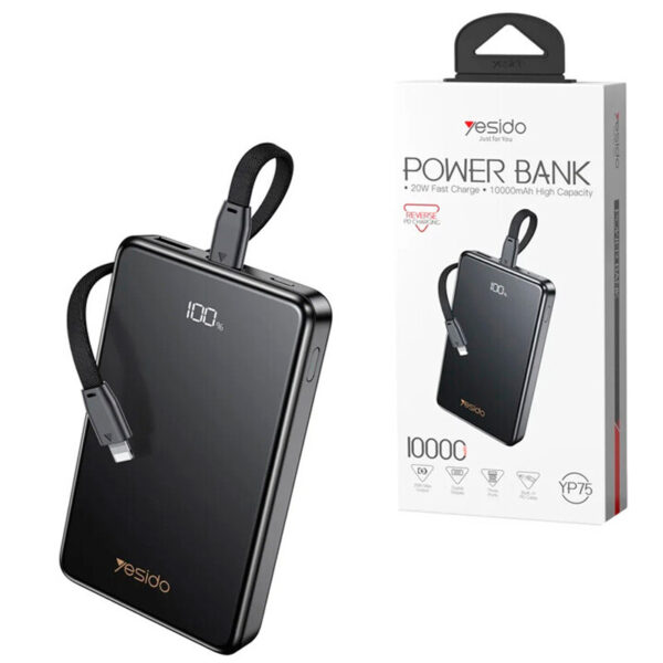 پاور بانک فست شارژ یسیدو YP75 PD 22.5W ظرفیت 10000 میلی آمپر ساعت