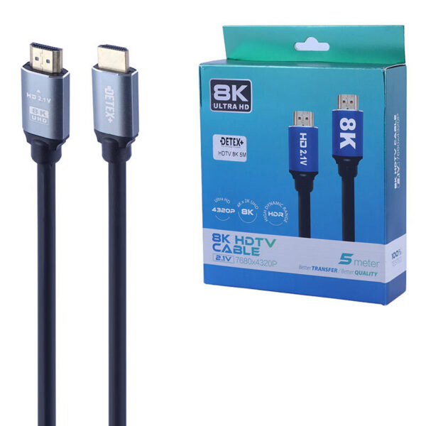 کابل HDMI 8K دیتکس پلاس +Detex طول 5 متر