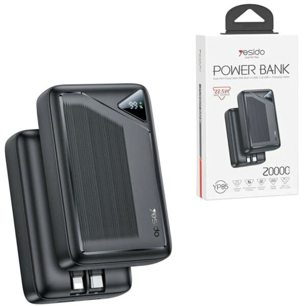 پاور بانک فست شارژ یسیدو YP85 PD 22.5W ظرفیت 20000 میلی آمپر ساعت