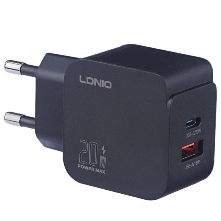 شارژر دیواری 20 وات الدینیو Q1 QC3.0 PD 3A + کابل تایپ سی