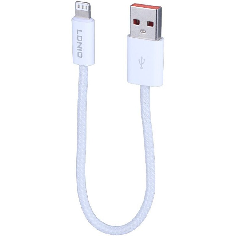 کابل کوتاه لایتنینگ فست شارژ 25 وات الدینیو LS901 طول 20 سانتی متر
