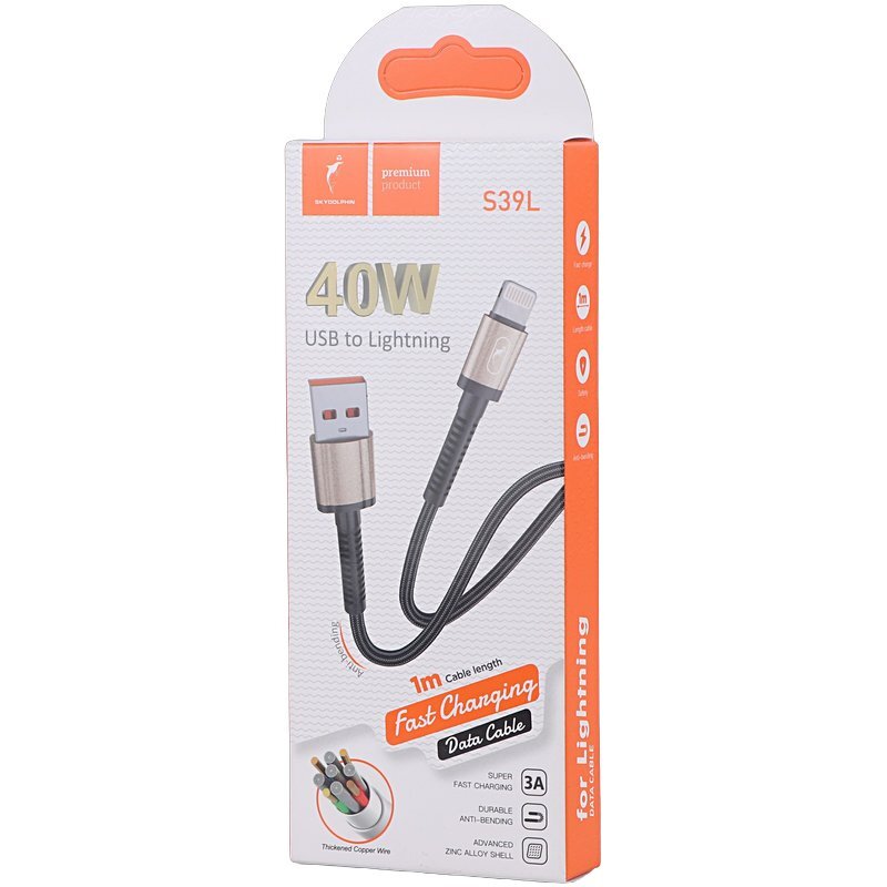 کابل لایتنینگ فست شارژ 40 وات اسکای دلفین S39L طول 1 متر - تصویر 5