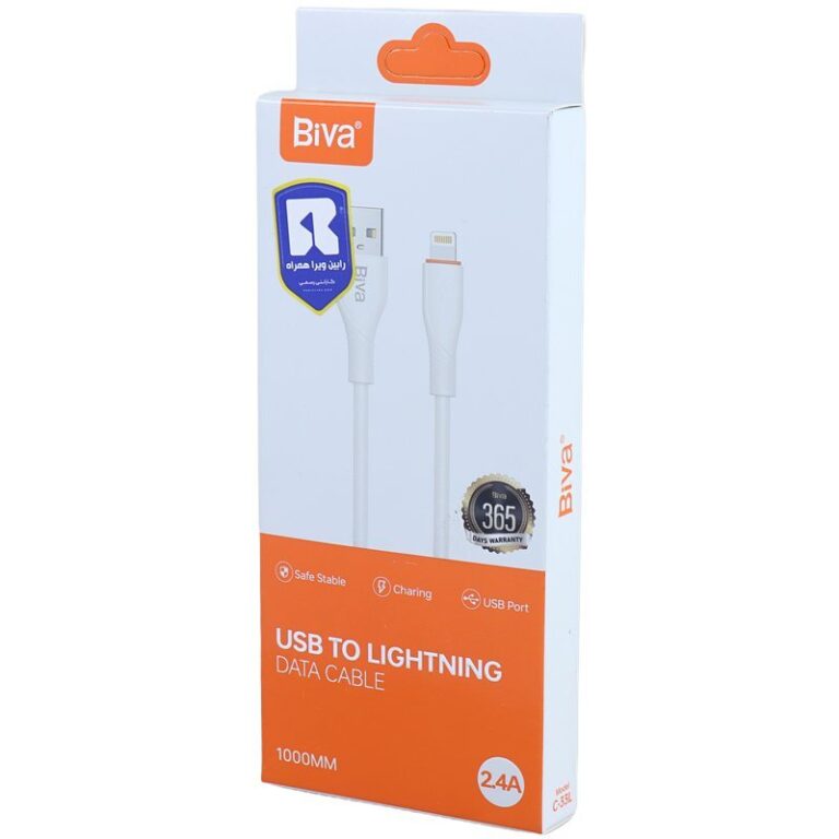 کابل لایتنینگ فست شارژ 2.4 آمپر بیوا C-33L طول 1 متر