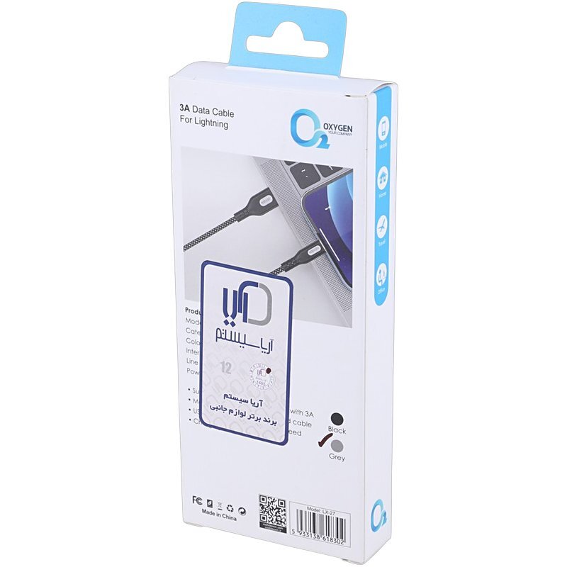 کابل لایتنینگ فست شارژ 3 آمپر اکسیژن LX-27 طول 1 متر - تصویر 6
