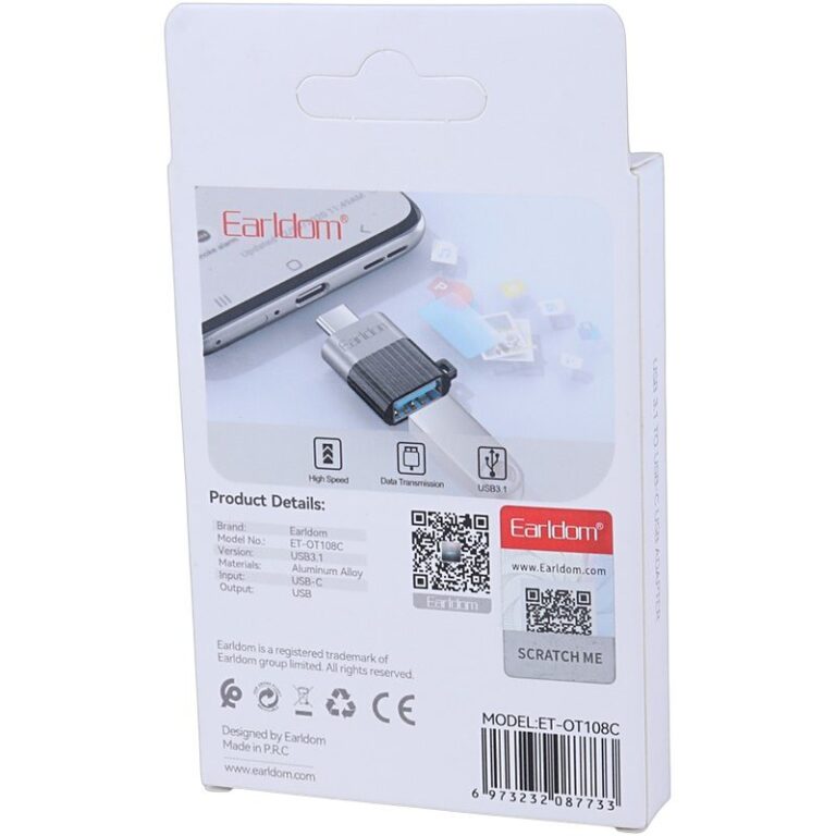 تبدیل USB OTG به تایپ سی ارلدام ET-OT108C