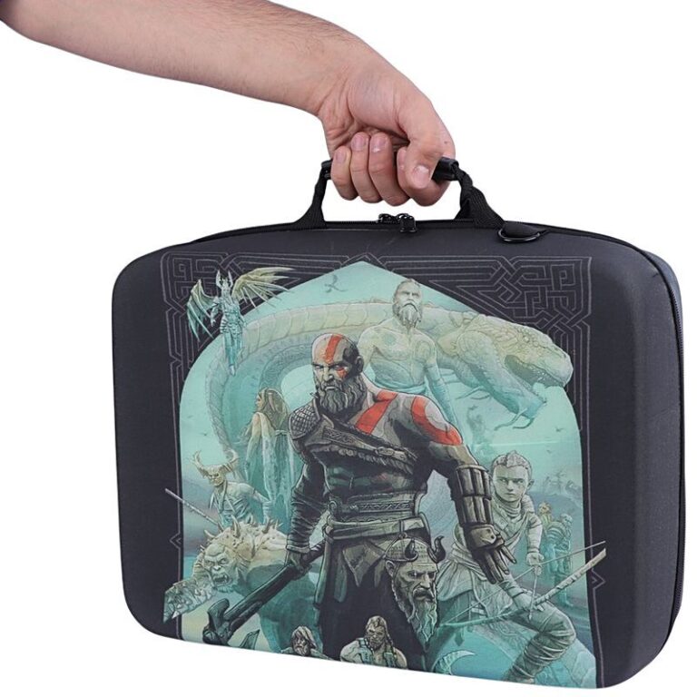 کیف کنسول بازی PS5 Slim طرح God of War کد 5 + نگهدارنده هدست