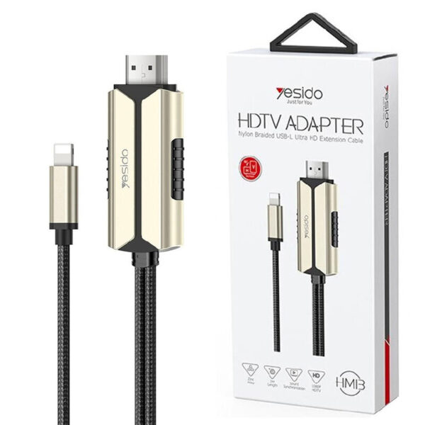 کابل تبدیل Lightning به HDMI یسیدو HM13 طول 2 متر