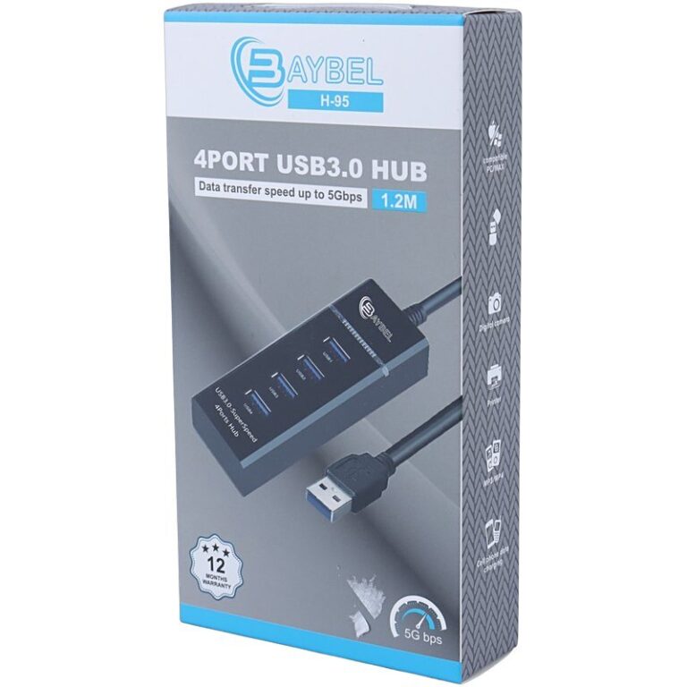 هاب 4 پورت USB3.0 بایبل H-95