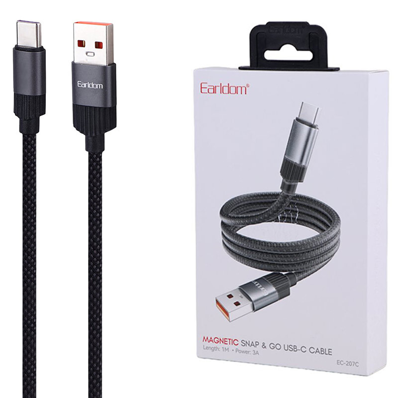کابل تایپ سی فست شارژ 3 آمپر ارلدام EC-207C طول 1 متر
