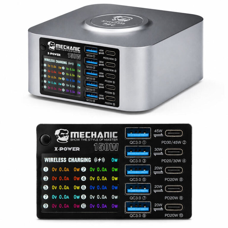 شارژر و تستر مکانیک X-Power 10Port QC3.0 PD 150W Type-C/USB