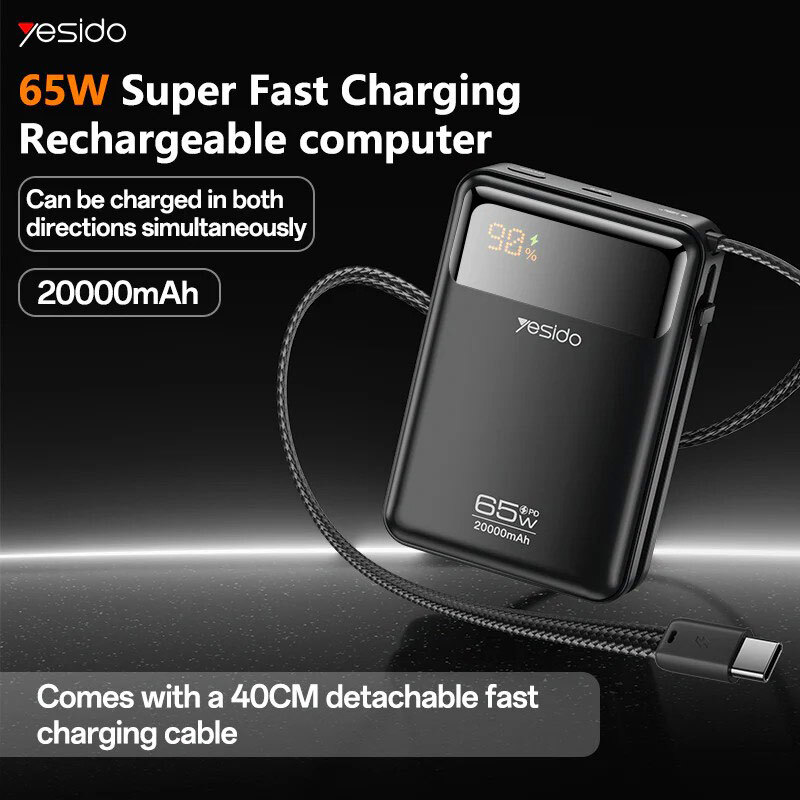 پاور بانک فست شارژ یسیدو YP97 PD 65W ظرفیت 20000 میلی آمپر ساعت - تصویر 9